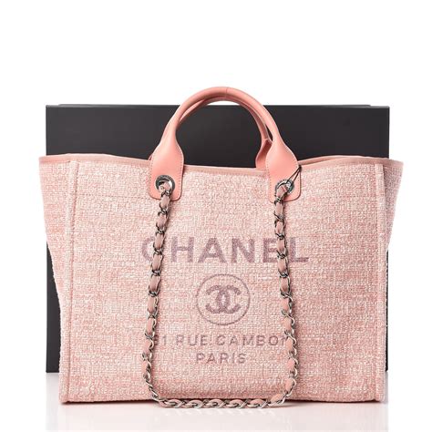 chanel pink deauville tote|chanel deauville tote large size.